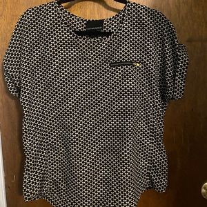 Black and off white pattern blouse
